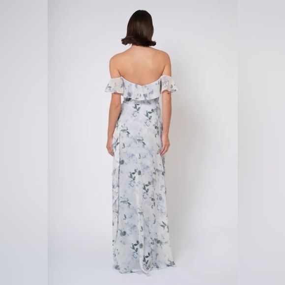 NEW - JENNY YOO - SALMA RUFFLE FLORAL DRESS - BLUE MULTI - SIZE 8 - Picture 3 of 8